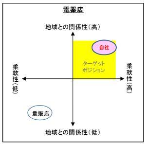 （電器店のポジショニングマップの例）